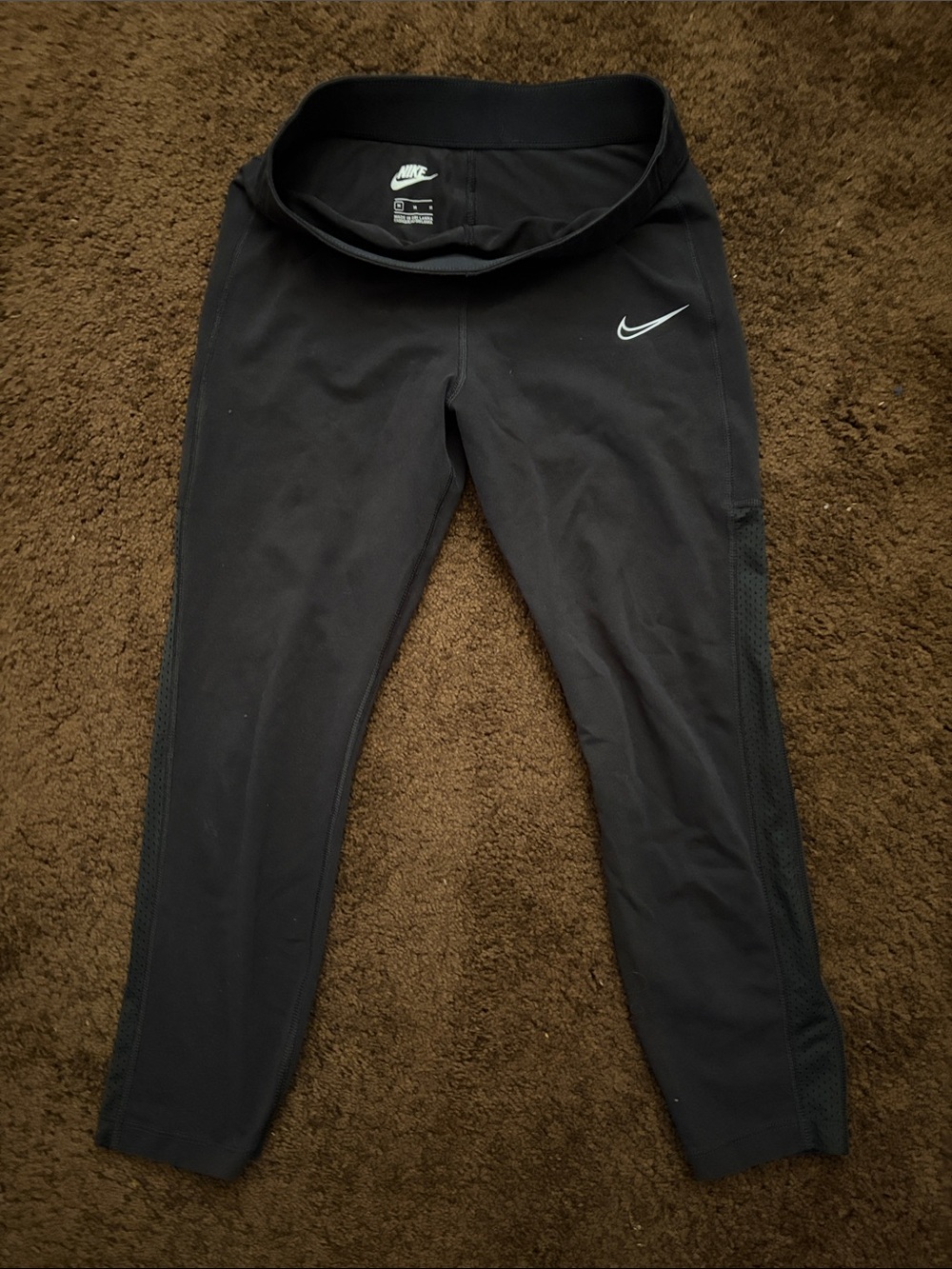 Nike Black Leggings with White Swoosh